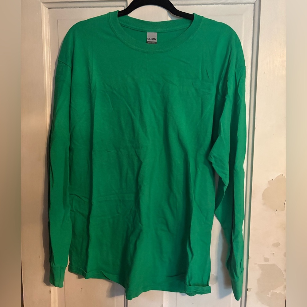 Gildan Men's Vibrant Green Long Sleeve Tee